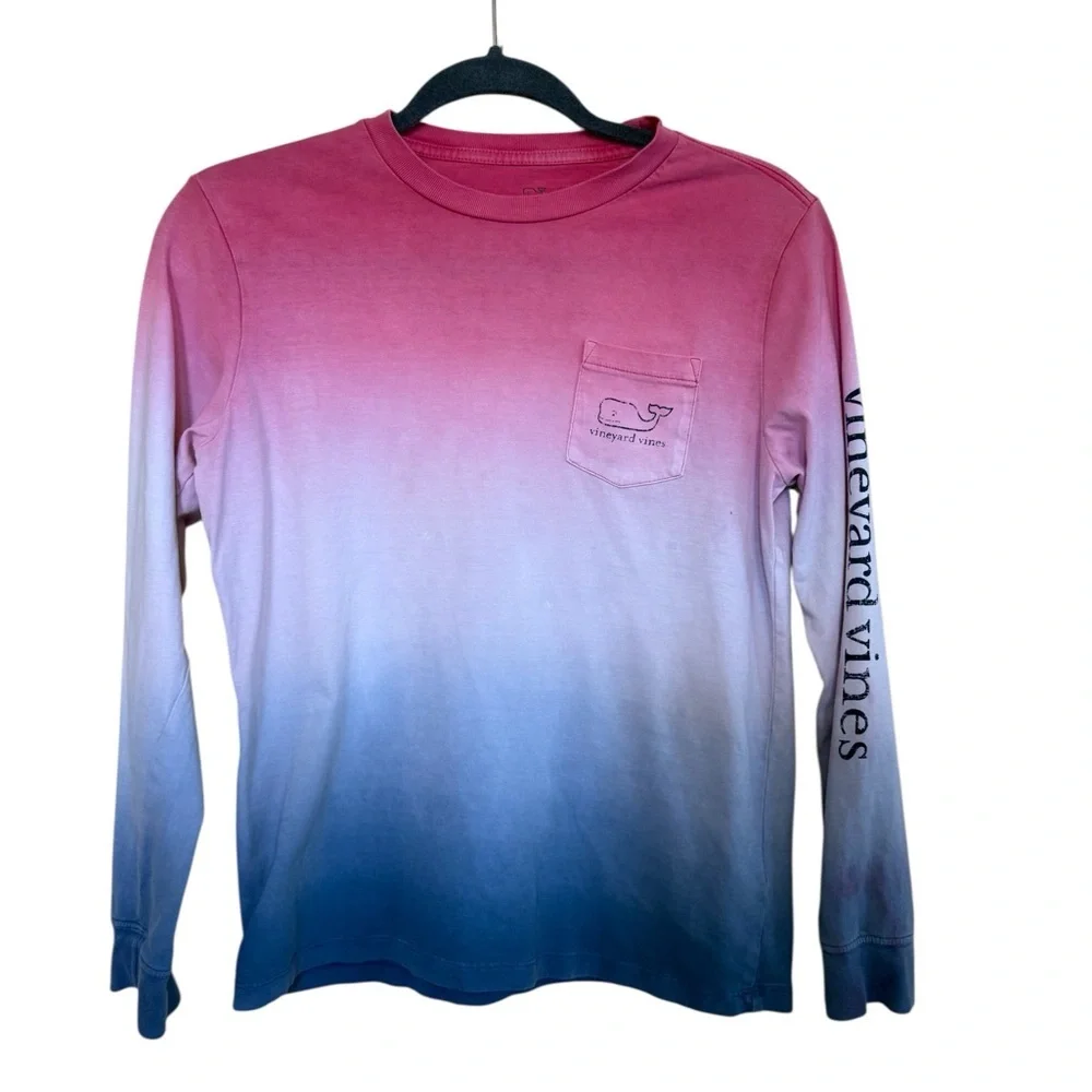 Vineyard vines, tie-dye Whale Graphic Long Sleeve Top Sz.M
